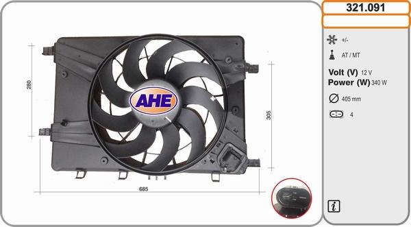 AHE 321.091 - Вентилятор, охолодження двигуна avtolavka.club