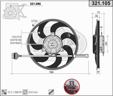 AHE 321.105 - Вентилятор, охолодження двигуна avtolavka.club