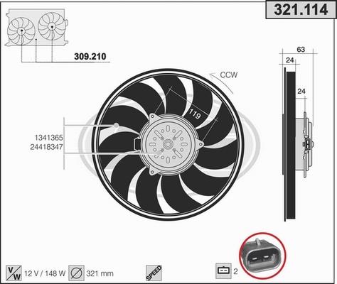 AHE 321.114 - Вентилятор, охолодження двигуна avtolavka.club