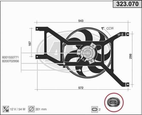 AHE 323.070 - Вентилятор, охолодження двигуна avtolavka.club