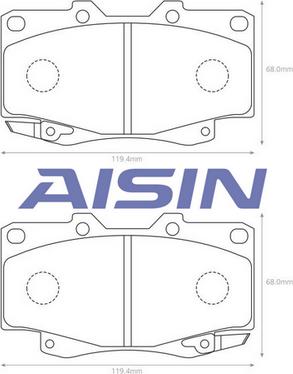 AISIN A1N141 - Гальмівні колодки, дискові гальма avtolavka.club