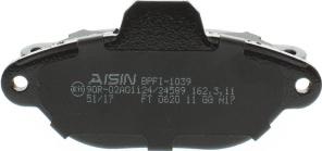 AISIN BPFI-1039 - Гальмівні колодки, дискові гальма avtolavka.club