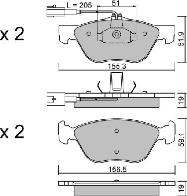 Aisin BPFI-1036 - Гальмівні колодки, дискові гальма avtolavka.club