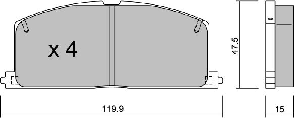 Aisin BPTO-1921 - Гальмівні колодки, дискові гальма avtolavka.club