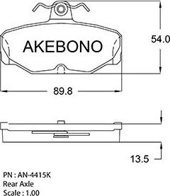 Akebono AN-4415K - Гальмівні колодки, дискові гальма avtolavka.club