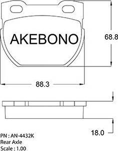 Akebono AN-4432K - Гальмівні колодки, дискові гальма avtolavka.club