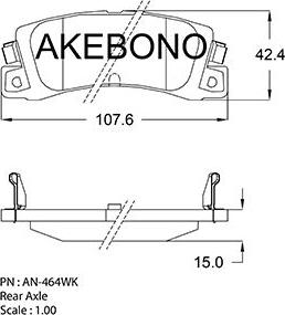 Akebono AN-464WK - Гальмівні колодки, дискові гальма avtolavka.club