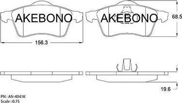 Akebono AN-4041K - Гальмівні колодки, дискові гальма avtolavka.club