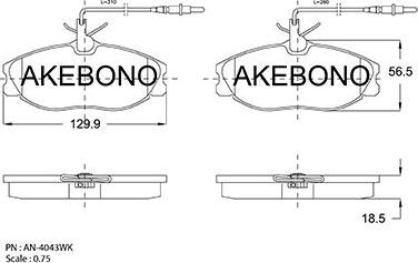 Akebono AN-4043WKE - Гальмівні колодки, дискові гальма avtolavka.club