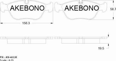 Akebono AN-4053K - Гальмівні колодки, дискові гальма avtolavka.club
