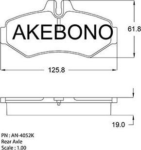 Akebono AN-4052KE - Гальмівні колодки, дискові гальма avtolavka.club