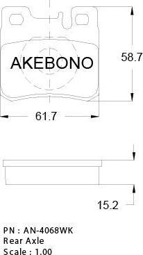 Akebono AN-4068WK - Гальмівні колодки, дискові гальма avtolavka.club