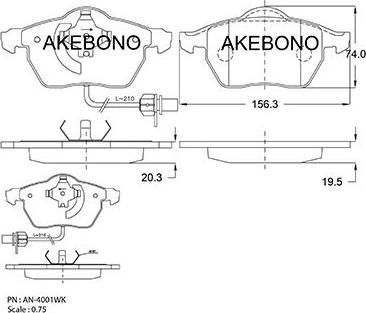 Akebono AN-4001WKE - Гальмівні колодки, дискові гальма avtolavka.club