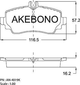 Akebono AN-4019KE - Гальмівні колодки, дискові гальма avtolavka.club