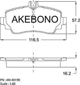 Akebono AN-4019K - Гальмівні колодки, дискові гальма avtolavka.club