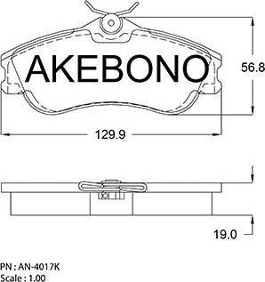 Akebono AN-4017K - Гальмівні колодки, дискові гальма avtolavka.club