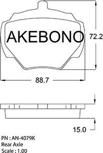 Akebono AN-4079KE - Гальмівні колодки, дискові гальма avtolavka.club