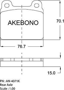 Akebono AN-4071KE - Гальмівні колодки, дискові гальма avtolavka.club