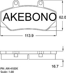 Akebono AN-4105KE - Гальмівні колодки, дискові гальма avtolavka.club