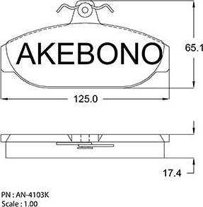 Akebono AN-4103KE - Гальмівні колодки, дискові гальма avtolavka.club