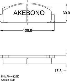 Akebono AN-4129K - Гальмівні колодки, дискові гальма avtolavka.club