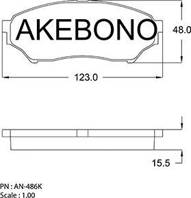 Akebono AN-486KE - Гальмівні колодки, дискові гальма avtolavka.club