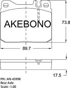 Akebono AN-4399KE - Гальмівні колодки, дискові гальма avtolavka.club