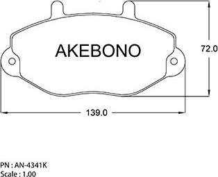 Akebono AN-4341K - Гальмівні колодки, дискові гальма avtolavka.club