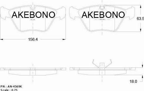 Akebono AN-4369K - Гальмівні колодки, дискові гальма avtolavka.club