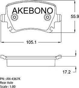 Akebono AN-4367K - Гальмівні колодки, дискові гальма avtolavka.club