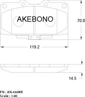 Akebono AN-430WKE - Гальмівні колодки, дискові гальма avtolavka.club