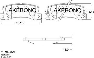 Akebono AN-438WK - Гальмівні колодки, дискові гальма avtolavka.club