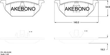 Akebono AN-4320KE - Гальмівні колодки, дискові гальма avtolavka.club