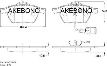 Akebono AN-4370WKE - Гальмівні колодки, дискові гальма avtolavka.club