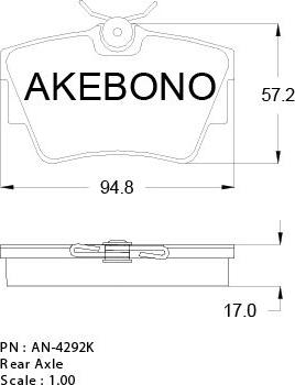 Akebono AN-4292KE - Гальмівні колодки, дискові гальма avtolavka.club