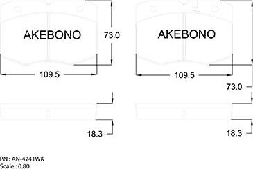 Akebono AN-4241WK - Гальмівні колодки, дискові гальма avtolavka.club