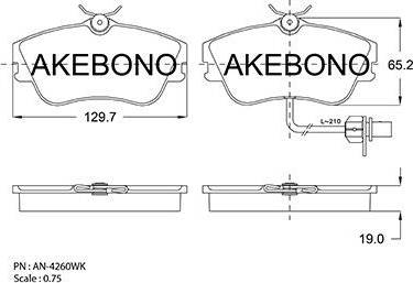 Akebono AN-4260WK - Гальмівні колодки, дискові гальма avtolavka.club