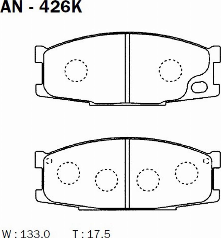 Akebono AN-426K - Гальмівні колодки, дискові гальма avtolavka.club