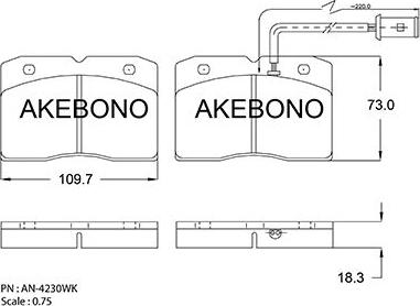 Akebono AN-4230WK - Гальмівні колодки, дискові гальма avtolavka.club
