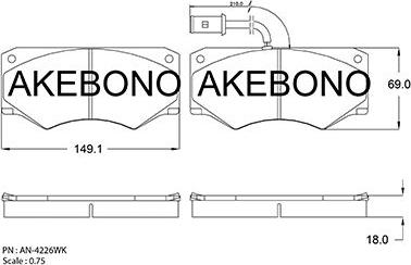 Akebono AN-4226WK - Гальмівні колодки, дискові гальма avtolavka.club