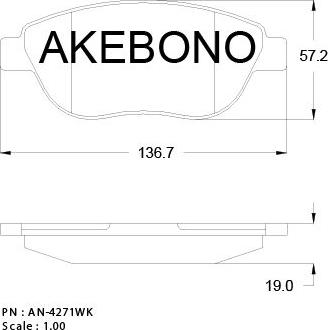 Akebono AN-4271K - Гальмівні колодки, дискові гальма avtolavka.club