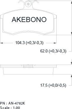 Akebono AN-4782K - Гальмівні колодки, дискові гальма avtolavka.club
