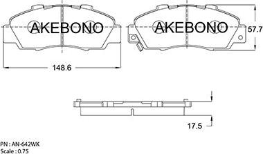 Akebono AN-642WK - Гальмівні колодки, дискові гальма avtolavka.club