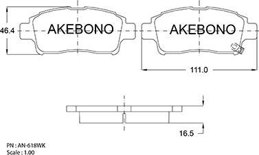 Akebono AN-618WKE - Гальмівні колодки, дискові гальма avtolavka.club