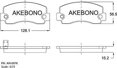 Akebono AN-097KE - Гальмівні колодки, дискові гальма avtolavka.club