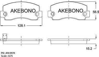 Akebono AN-097K - Гальмівні колодки, дискові гальма avtolavka.club