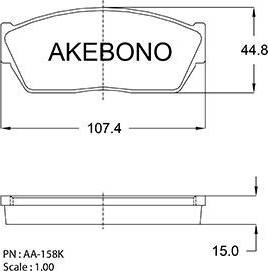 Akebono AN-158K - Гальмівні колодки, дискові гальма avtolavka.club