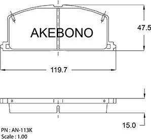 Akebono AN-113K - Гальмівні колодки, дискові гальма avtolavka.club