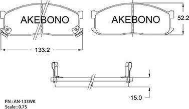 Akebono AN-133WKE - Гальмівні колодки, дискові гальма avtolavka.club