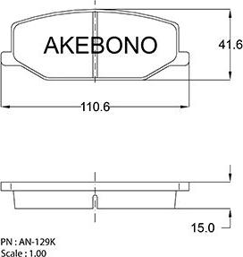 Akebono AN-129K - Гальмівні колодки, дискові гальма avtolavka.club